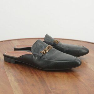 Vionic Black Mules with Gold Accent